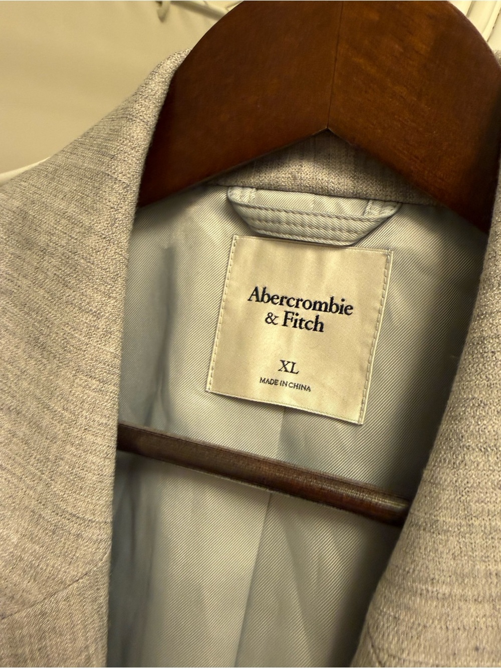 Abercrombie & Fitch Light Gray Textured Blazer